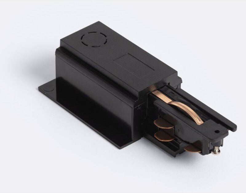 Ledkia - Verbinder 'Left Side' zum Netzanschluss für 3-Phasenstromschiene dali Track Einbau Aluminium Schwarz