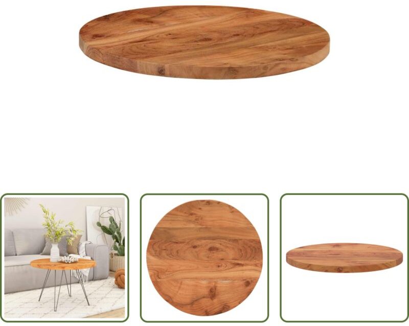Akazienholz - Tischplatte Ø40x2,5 cm Rund Massivholz Akazie