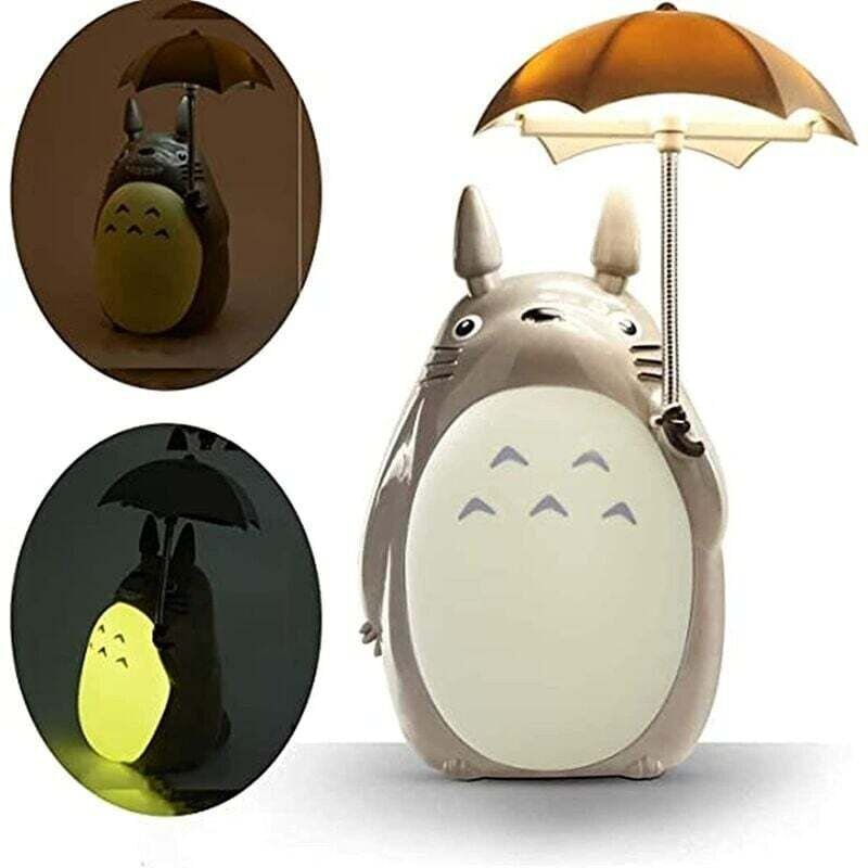Totoro LED-Nachtlicht für Kinder, wiederaufladbare USB-Lesetischlampe, Cartoon-niedliche Tier-Raumdekoration für Jungen ...