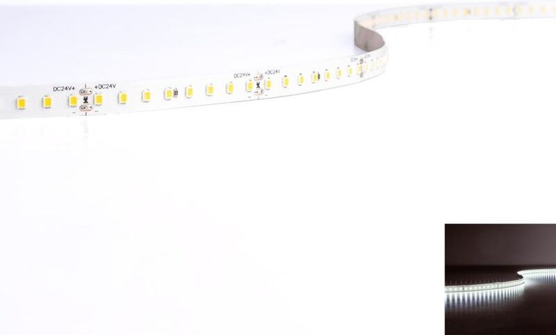 Strip 24V LED Streifen 5M 12W/m 128LED/m 10mm IP20 - Lichtfarbe: Kaltweiß 6500K