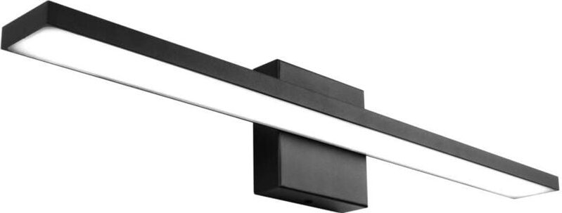 60 mm, moderne LED-Badezimmer-Waschtischleuchte, schwarz, mattiertes Aluminium, 20 W, 6000 K weißes Licht