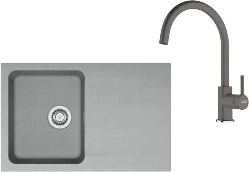 Sets - Küchenset T119Š, Tectonite-Spüle oid 611-78 und Armatur fc 6018.084, grau/steingrau 143.0687.376 - Franke