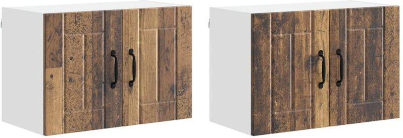 Küchenwandschränke 2 pcs Altholz 60 x 31 x 40 cm Holzwerkstoff vidaXL