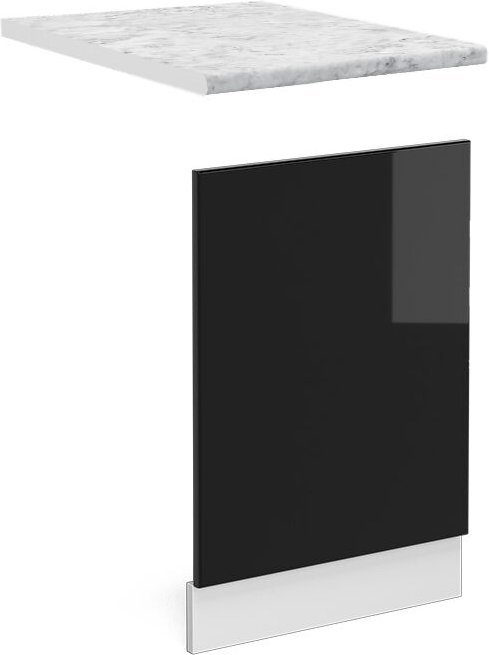 Vicco - Frontblende R-Line, Schwarz Hochglanz, 45 cm , ap Marmor