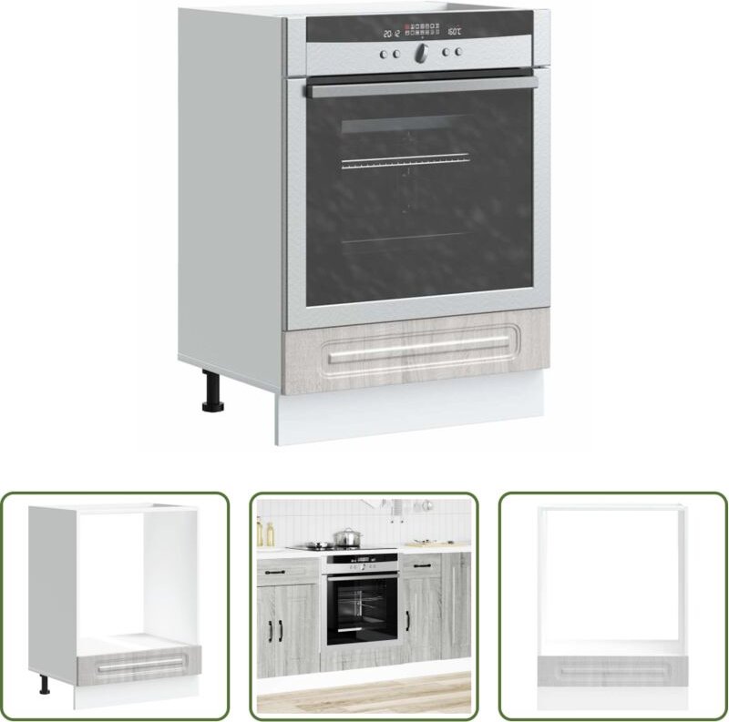 Ofenschrank - Herdumbauschrank Kalmar Grau Sonoma Holzwerkstoff