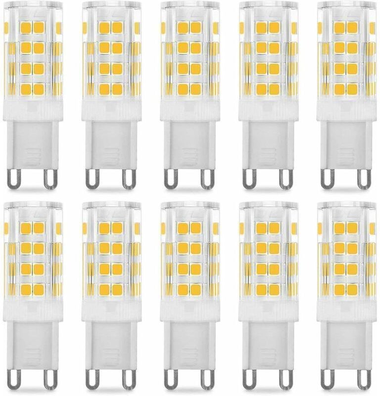 10er-Pack G9-LED-Lampen, warmweiß (3000 K), 5 W, Lichtleistung entspricht 40-W-Halogenlampen (420 Lumen), nicht dimmbar