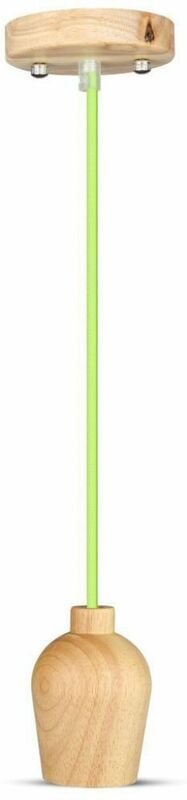 V-TAC LED-Kronleuchter aus Holz mit E27-Lampenfassung (max. 60 W) mit grünem Kabel