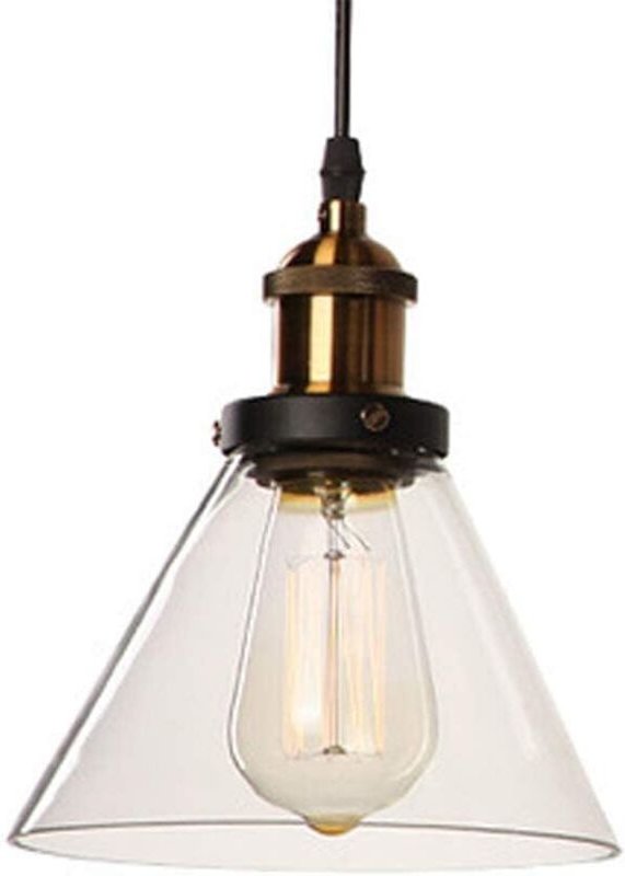 Kronleuchter im Industriestil, Vintage-Pendelleuchte aus Metall und Glas, Deckenleuchte mit E27-Fassung, moderne Deckenl...