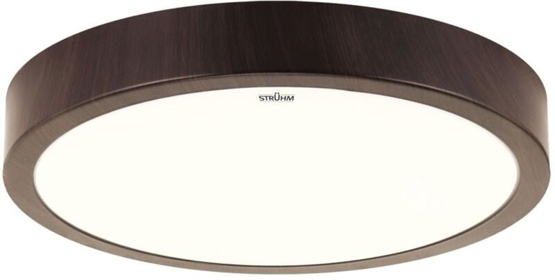 Licht-erlebnisse - led Deckenleuchte Metall IP44 4100 k neutralweiß 1680 lm ø 38 cm Wenge rund