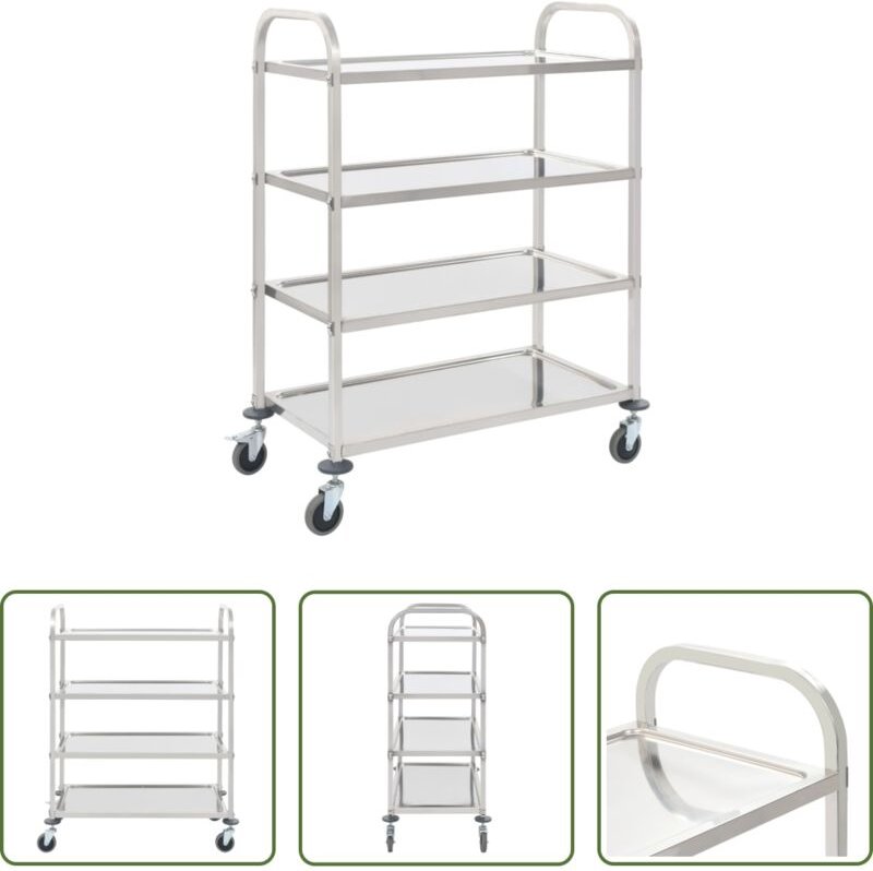 Küchenwagen - 4-Stufiger Servierwagen 107 x 55 x 125 cm Edelstahl