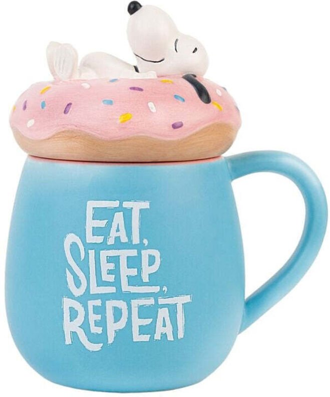 3D-Tasse, 500 ml Fassungsvermögen, Eat Sleep Repeat-Design
