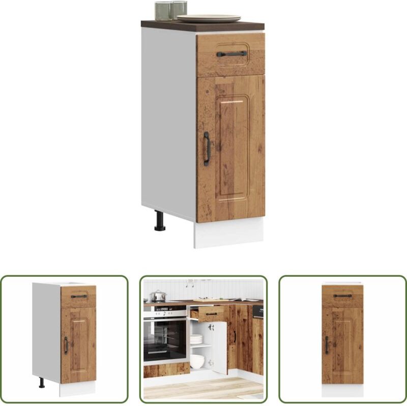 Holzwerkstoff - Küchenunterschrank Kalmar Altholz-Optik Holzwerkstoff