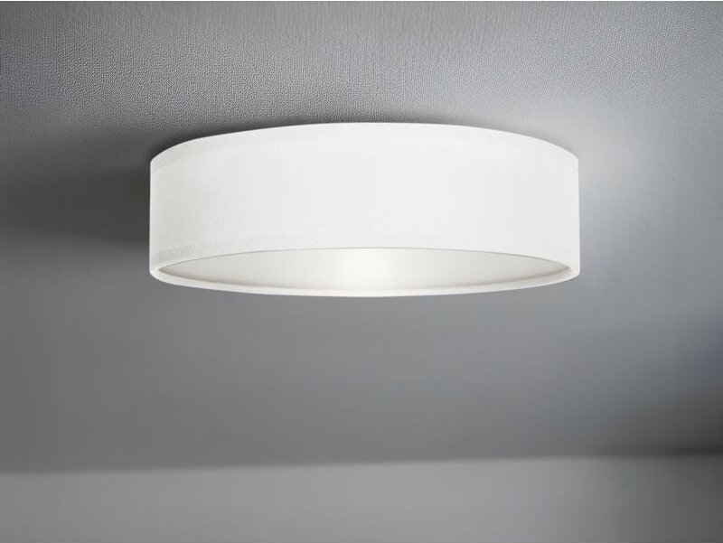 Led Deckenleuchte Stoff Weiß / Abdeckung satiniert, ø 40cm
