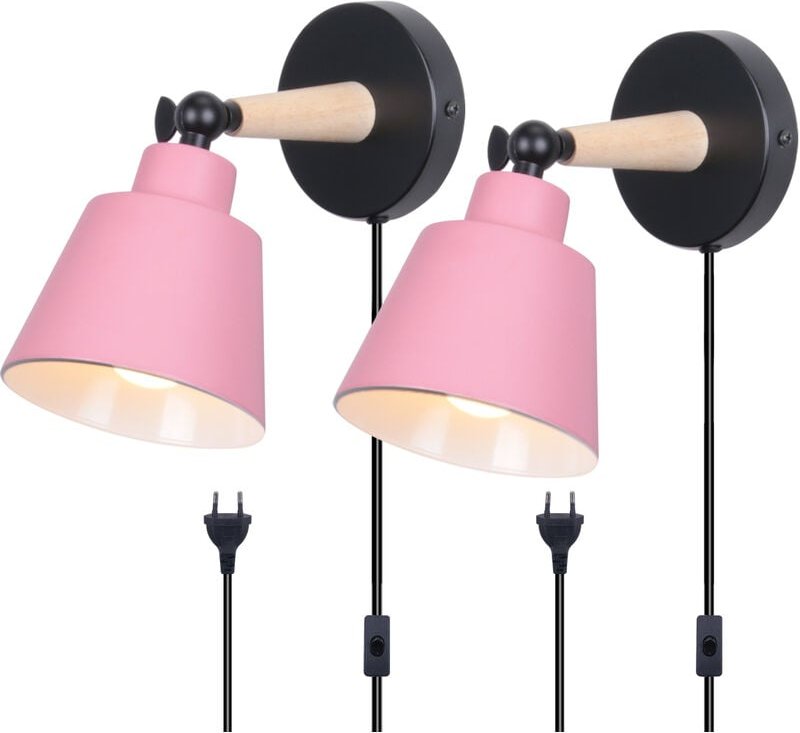 2Pcs Industrielle E27 Wandleuchte Metall Retro Stil für Innen Beleuchtung Küche Wohnzimmer Wandlampe