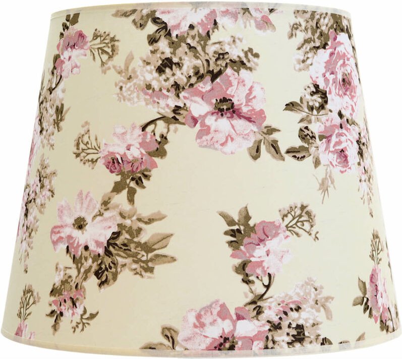 Stoff Lampenschirm Stehlampe Weiß Rosa Konisch Blumen