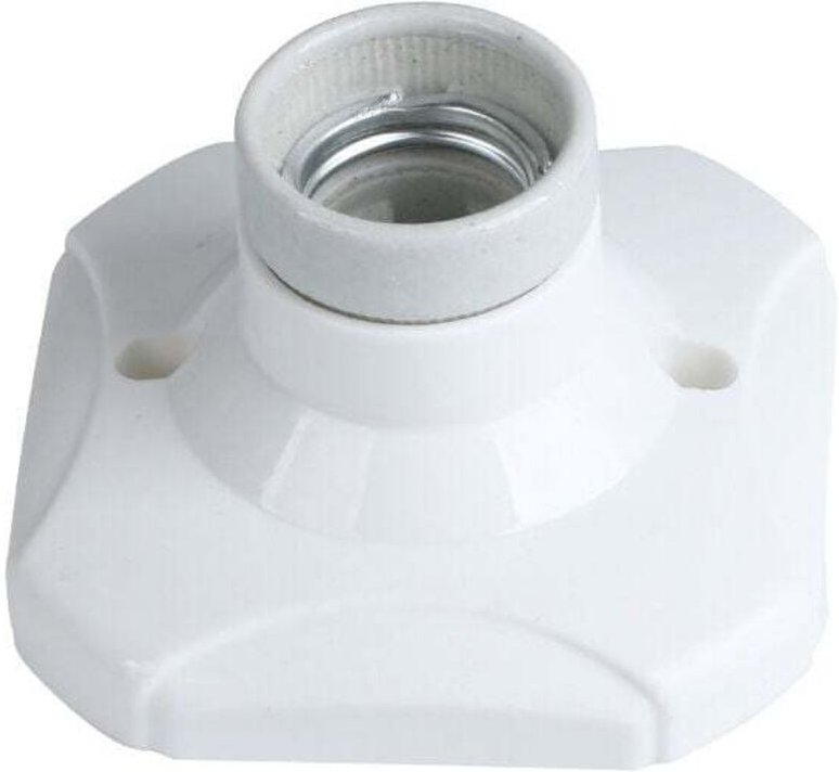 2er-Set E27-LED-Lampenfassung, E27-Keramikfassung und Kunststoffsockel, E27-Wandfassung, weiße E27-Fassung mit Ring für