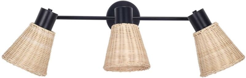 Dreifache Deckenleuchte Nature in Schwarz für E27-Leuchtmittel