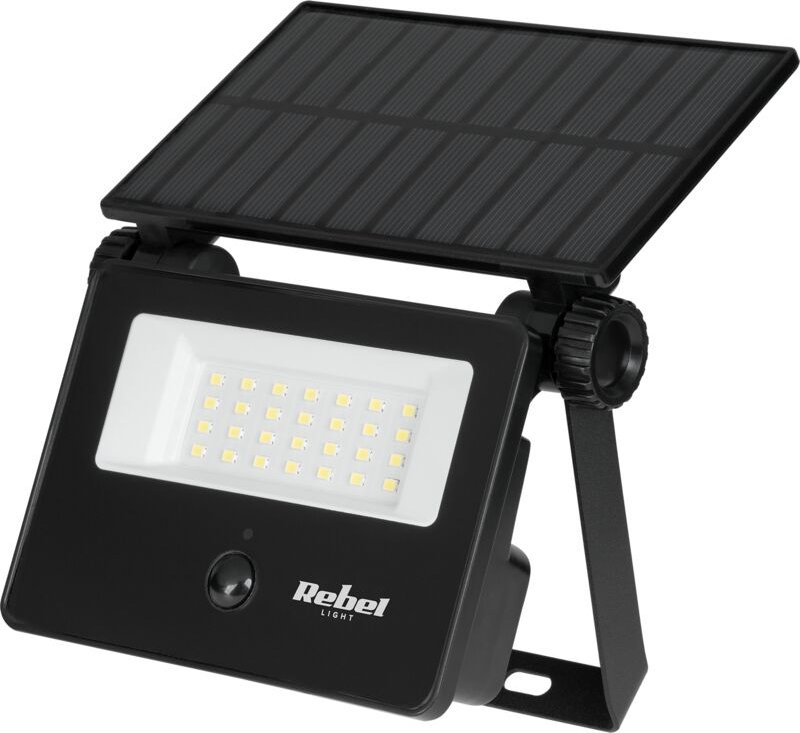 Solar-Gartenstrahler mit Dämmerungs- und Bewegungsmelder, Modell Rebel 6W