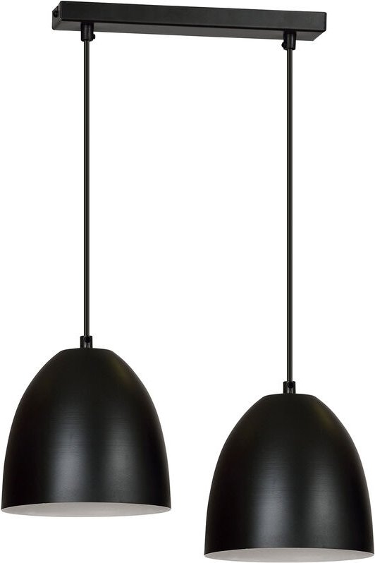 Licht-erlebnisse - Hängelampe Schwarz 2 flammig E27 Retro Metall Esszimmer Küche