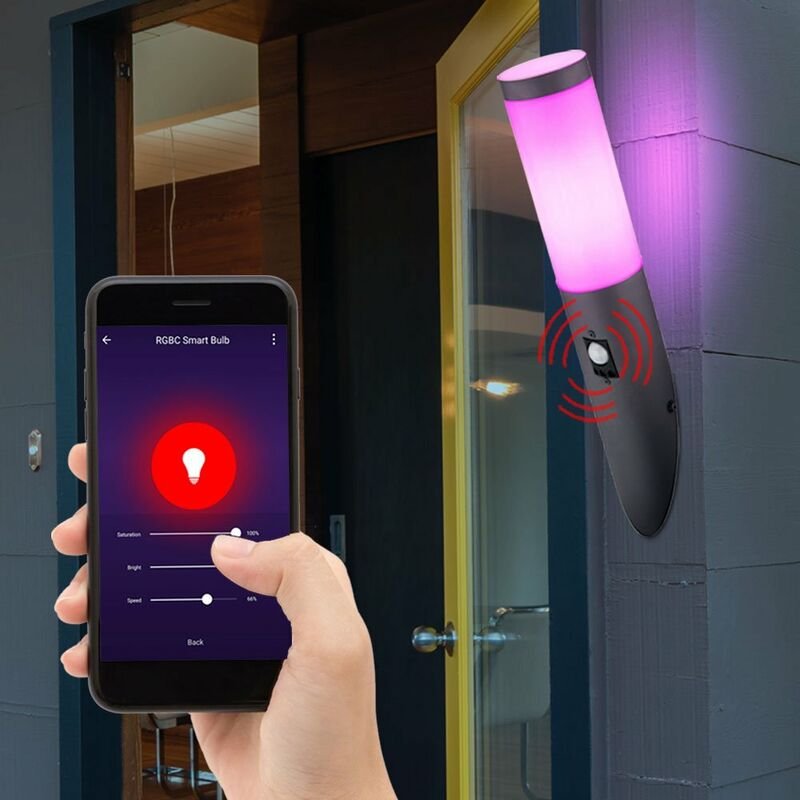 Außen Wand Leuchte App Sprachsteuerung Sensor Garten Lampe dimmbar im Set inkl. rgb led Leuchtmittel