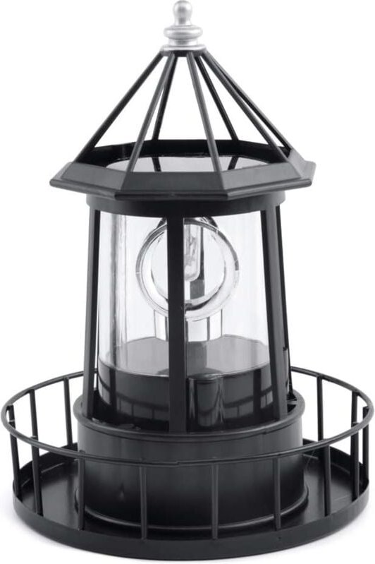 LED Solar Rotierender Leuchtturm Lampe Garten Außendekoration Laterne für Weg Terrasse Hof