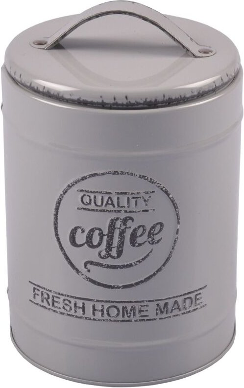 Metall Kaffeedose Vintage Kaffeebehälter Blechdose Vorratsdose Dekodose Teedose - grau
