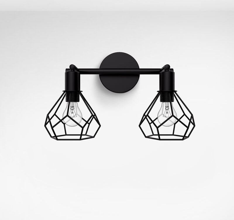 Wandleuchte Retro Wandleuchte Industrial Wandleuchte Wohnzimmerlampe Flurlampe, E14 Fassung Zwei Leuchtenköpfe (Glühbirn...