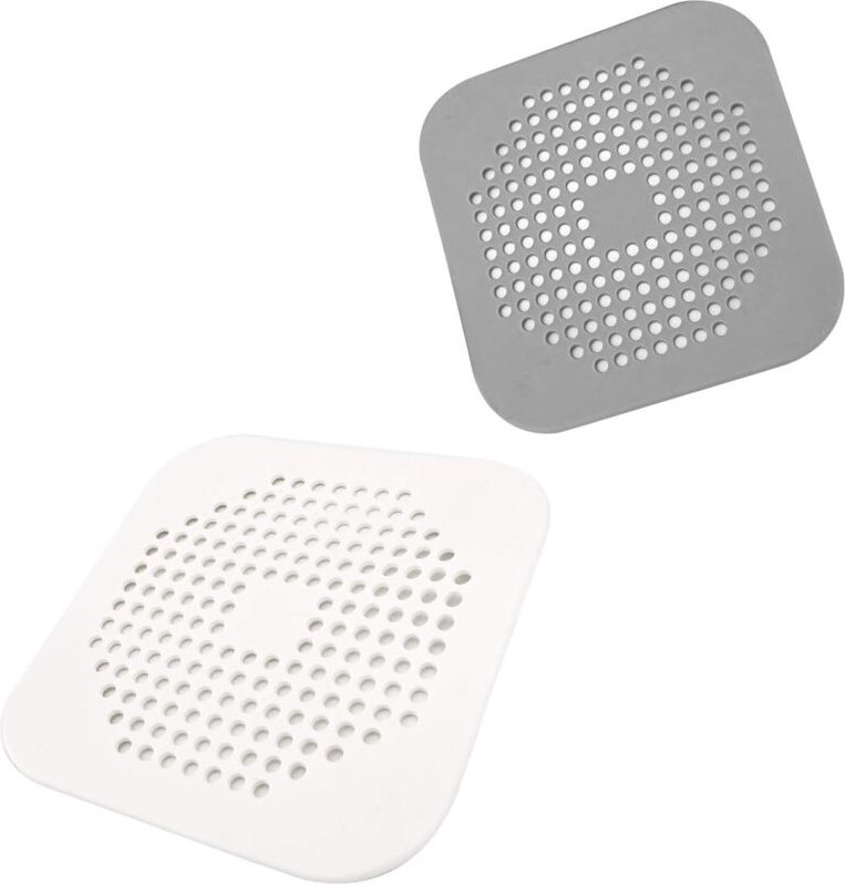 5,7 Zoll quadratische Duschablaufabdeckung, flacher Silikon-Haarfängerstöpsel mit Saugnapf für Badezimmer und Küche (Gra...