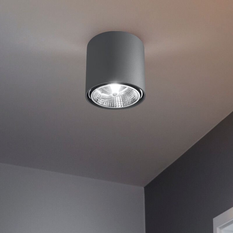 Sollux - Spots Deckenleuchte Aufbauspot GU10 Deckenlampe skandinavisch grau, Wohnzimmer Treppenhaus Flur, 1x GU10 Fassun...