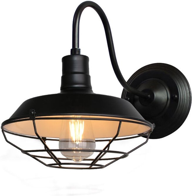 Wandleuchten Vintage, Industrielle Stil Wand Sconce mit Metall Käfig, Wandlampe Innen E27 Fassang für Esszimmer Wohnzimm...