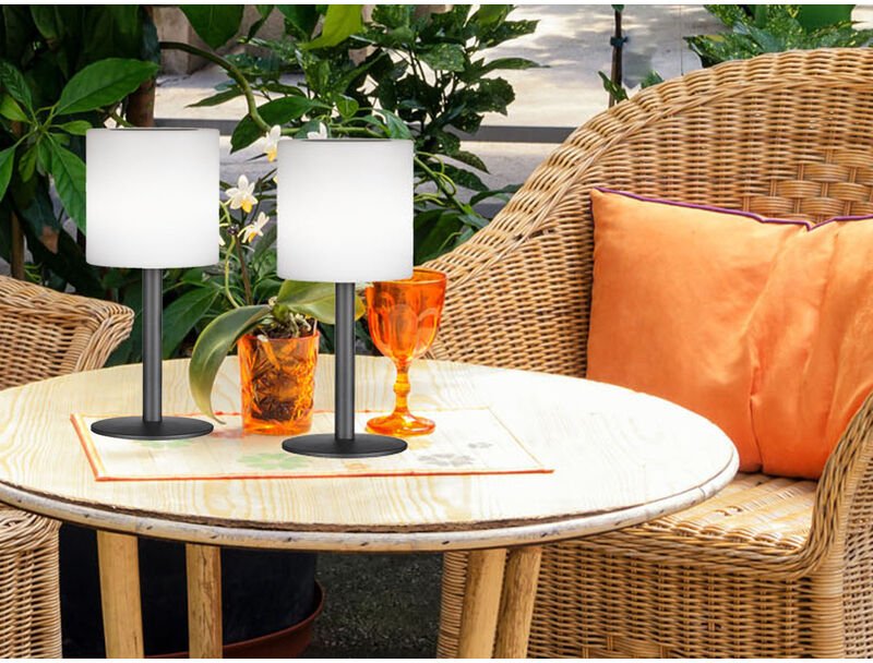 Meinewunschleuchte - 2er set rgb Tischlampen 30cm mit Fernbedienung, per Solar & usb aufladbar