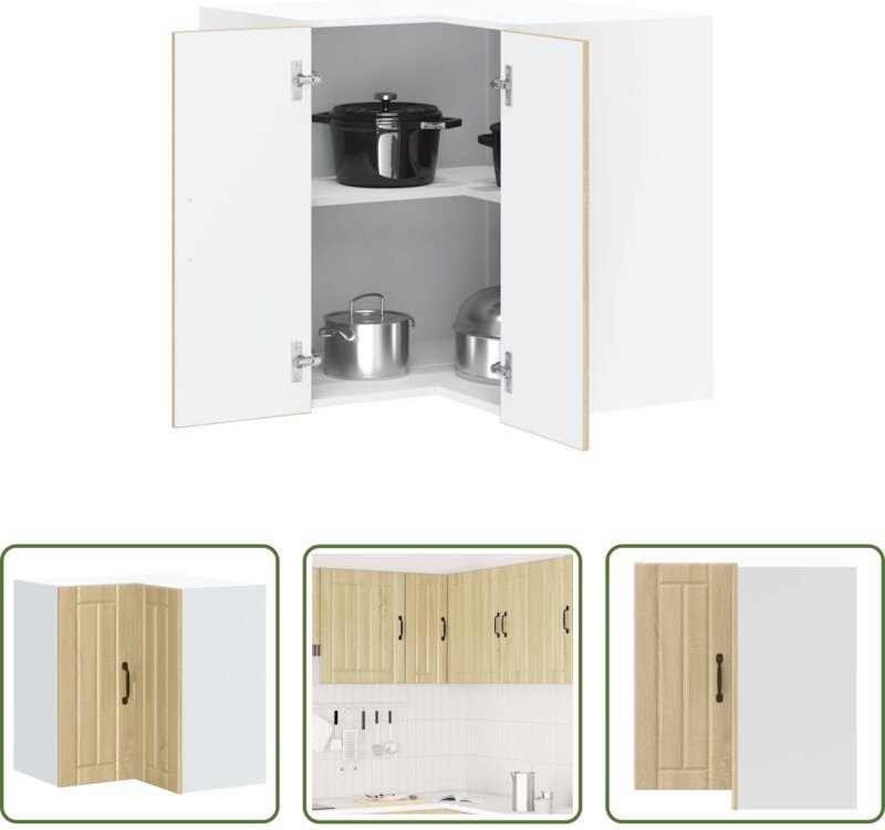 vidaXL Küchenmöbel - Küchen-Eckhängeschrank Lucca Sonoma-Eiche Holzwerkstoff