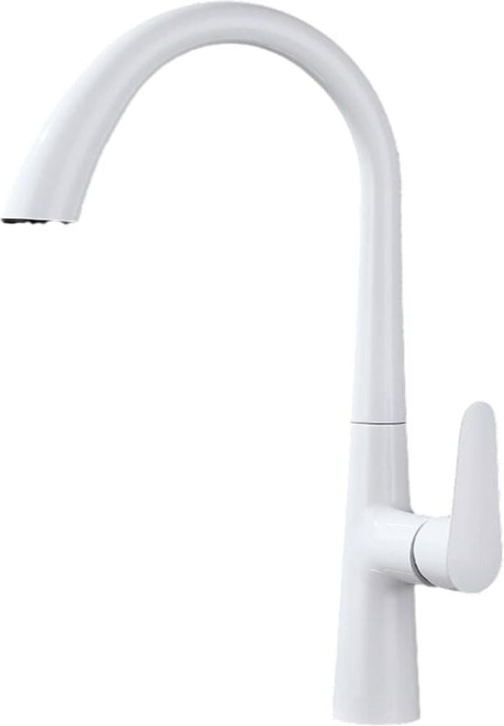 Küchenarmatur, Doppelarmatur, Warm- und Kaltwasserarmatur, Unterputzarmatur, Ausziehbare Haushaltsarmatur, Weiß