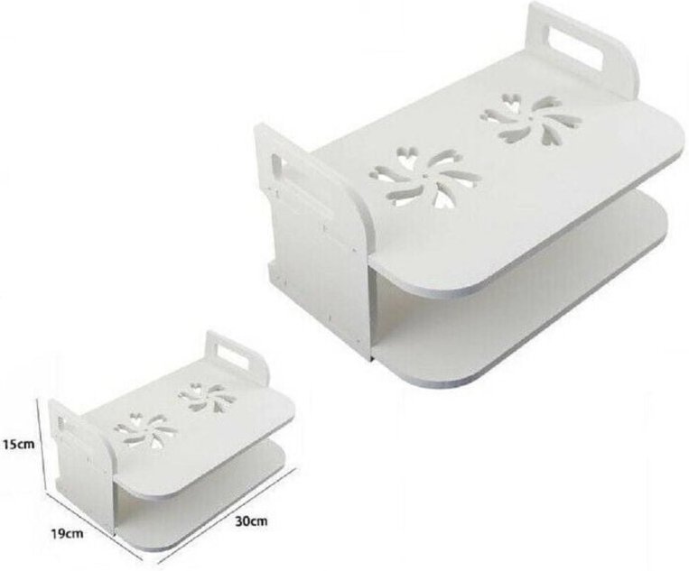 Trade Shop Traesio - Trade Shop - WEIßES holzregal 30X19X15 cm wohnmöbel schlafzimmer 70207 2-REGAL-REGALE -