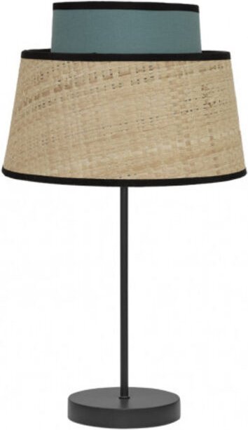 Fabrilamp Tischleuchte Modell jia mit türkisfarbenen Details