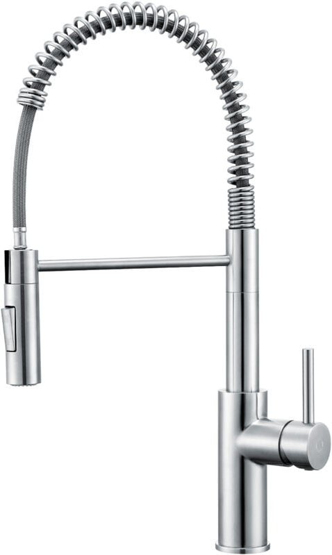 Küchenarmatur aus Edelstahl Gebürstete farbige Federmischbatterie Um 360 Grad drehbarer Spültischhahn Kommt mit 2 Wasser...