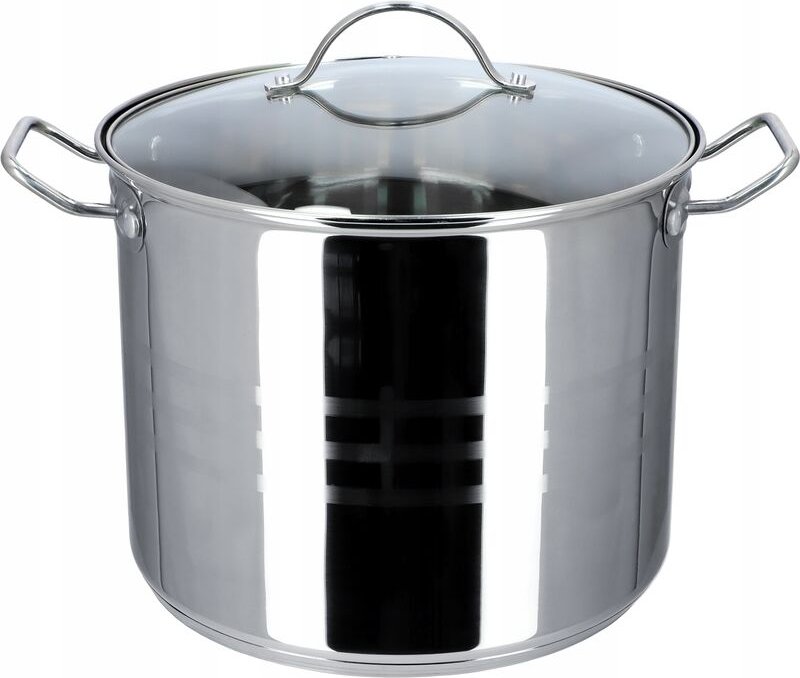 Kochtopf, hoher Topf mit Deckel, Suppentopf aus Edelstahl, 11L - Kadax