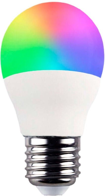 7hsevenon - Smart WiFi Sphärische LED-Glühbirne E27, 5 w, entspricht 35 w, 450 lm, rgbww, dimmbar über Smartphone/App, 2...