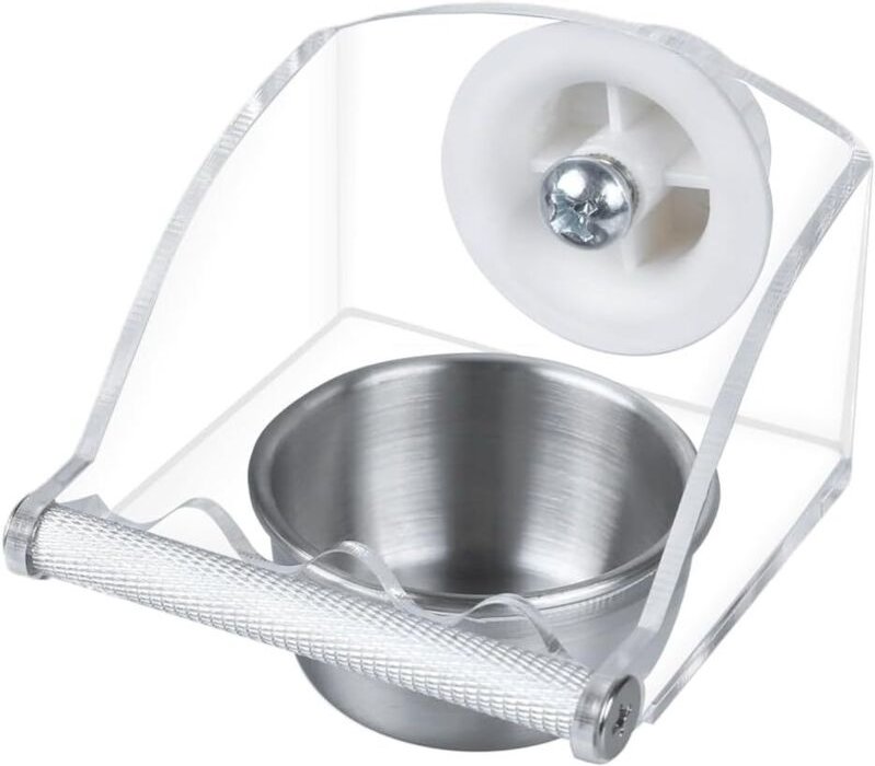 Vogelfutter-Wassernapf, Futternapf aus Edelstahl für Papageienkäfige, Futterspender mit Klemmhalter für Sittiche, Nymphe...