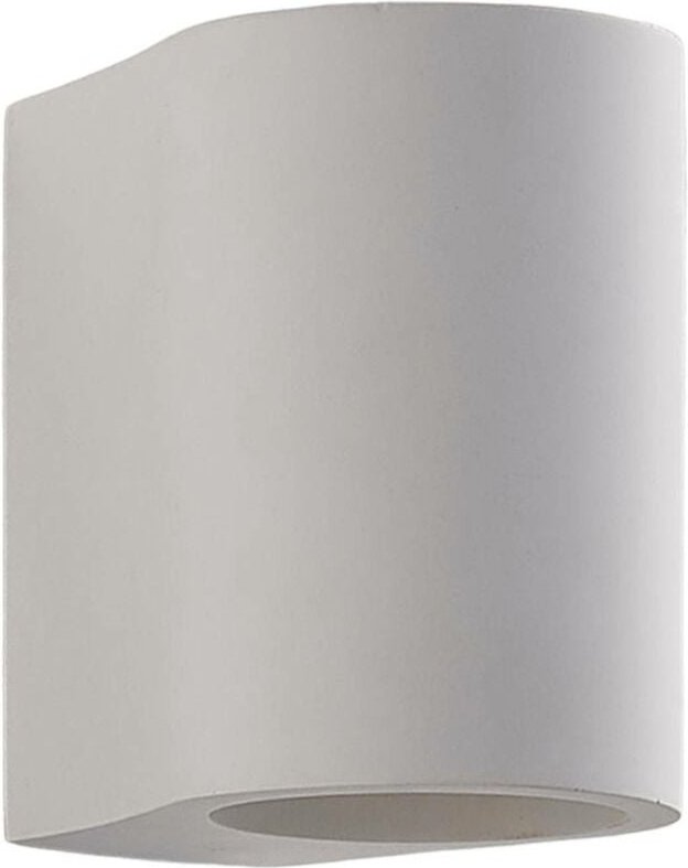 Wandleuchte Jannes, rund, weiß, Gips, G9, bemalbar - weiß - Lindby