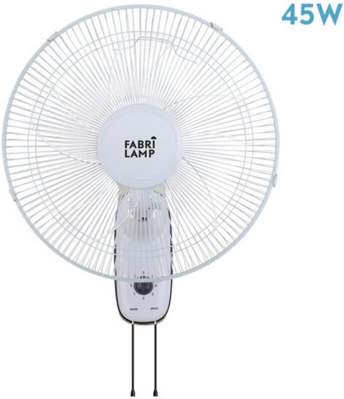 Cudo Weißer Wandventilator 45 w, oszillierend, 5 Flügel