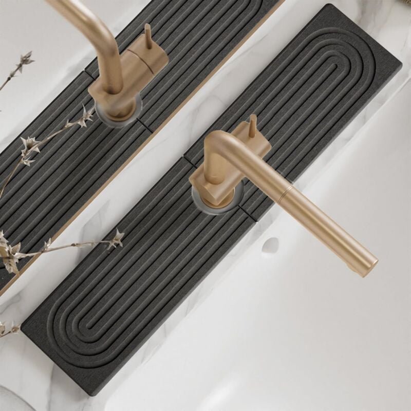 Spritzschutz für Küchenspüle mit Kieselgur, 61 cm, Abtropfschale aus Neat Stone, moderne, saugfähige Matte für Küchenarb...