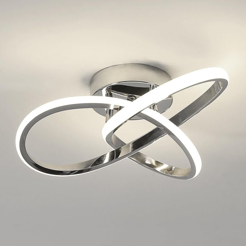 Goeco - Moderne LED-Deckenleuchte, 30W Kreativ Blumenform Deckenlampe, Chrom Deckenleuchte, Natürliches Weiß 4500K