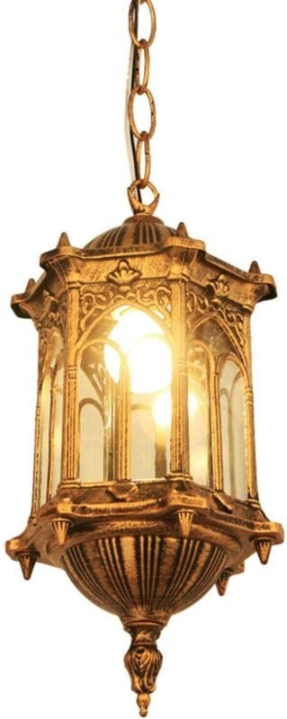 Lampe pendante d'extérieur, Lampe pendante rétro E27 Lampe d'extérieur étanche Lanterne vintage Lampe pendante en fonte ...