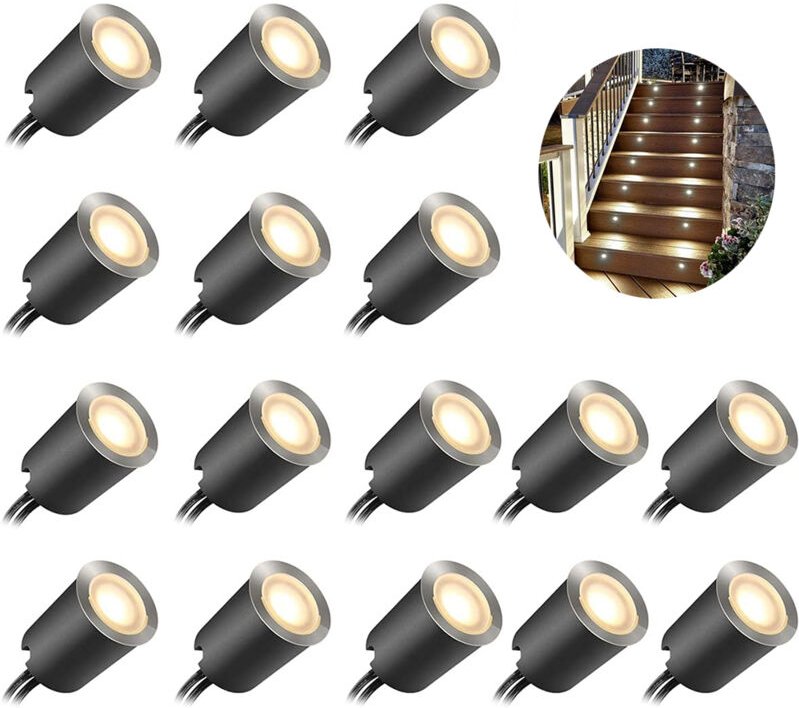 Oimg 32 mm LED-Einbauleuchten-Kits mit Schutzhülle, LED-Landschaftsbeleuchtung für den Außenbereich, IP67 wasserdicht, 1...