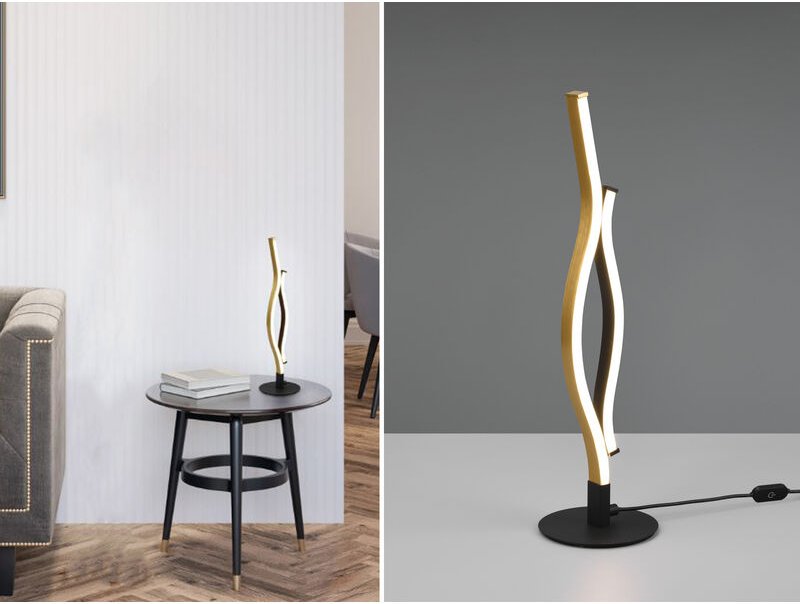 Trio - led Tischleuchte blaze Lichtfarbe einstellbar dimmbar Schwarz Gold, Höhe 48cm