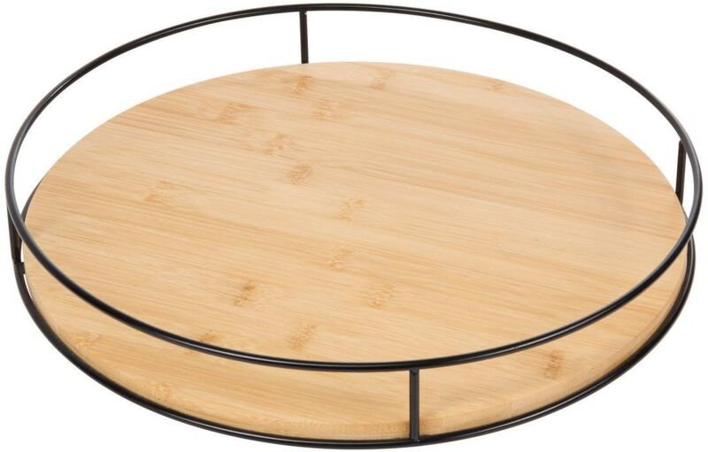 Drehteller black bamboo d35cm beige - 5five