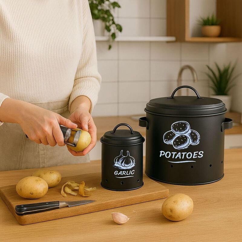 Aufbewahrungsboxen fur kartoffeln zwiebeln und knoblauch - 3er set