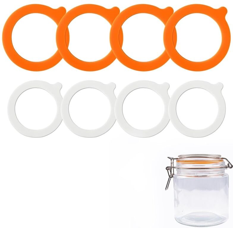 CCYKXA Set mit 8 luftdichten Dichtungen für Vorratsgläser, auslaufsichere Silikondichtungen, Ersatzdichtungsringe für Gl...