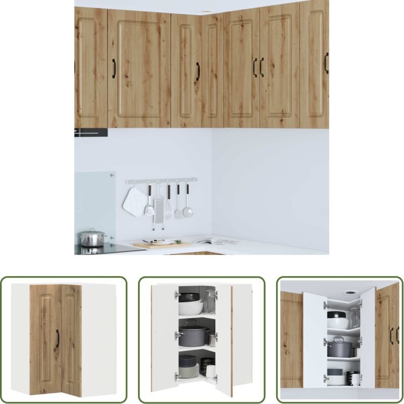 vidaXL Küchenregal - Küchenschrank mit Speicher Kalmar Artisan-Eiche 57 x 57 x 80 cm